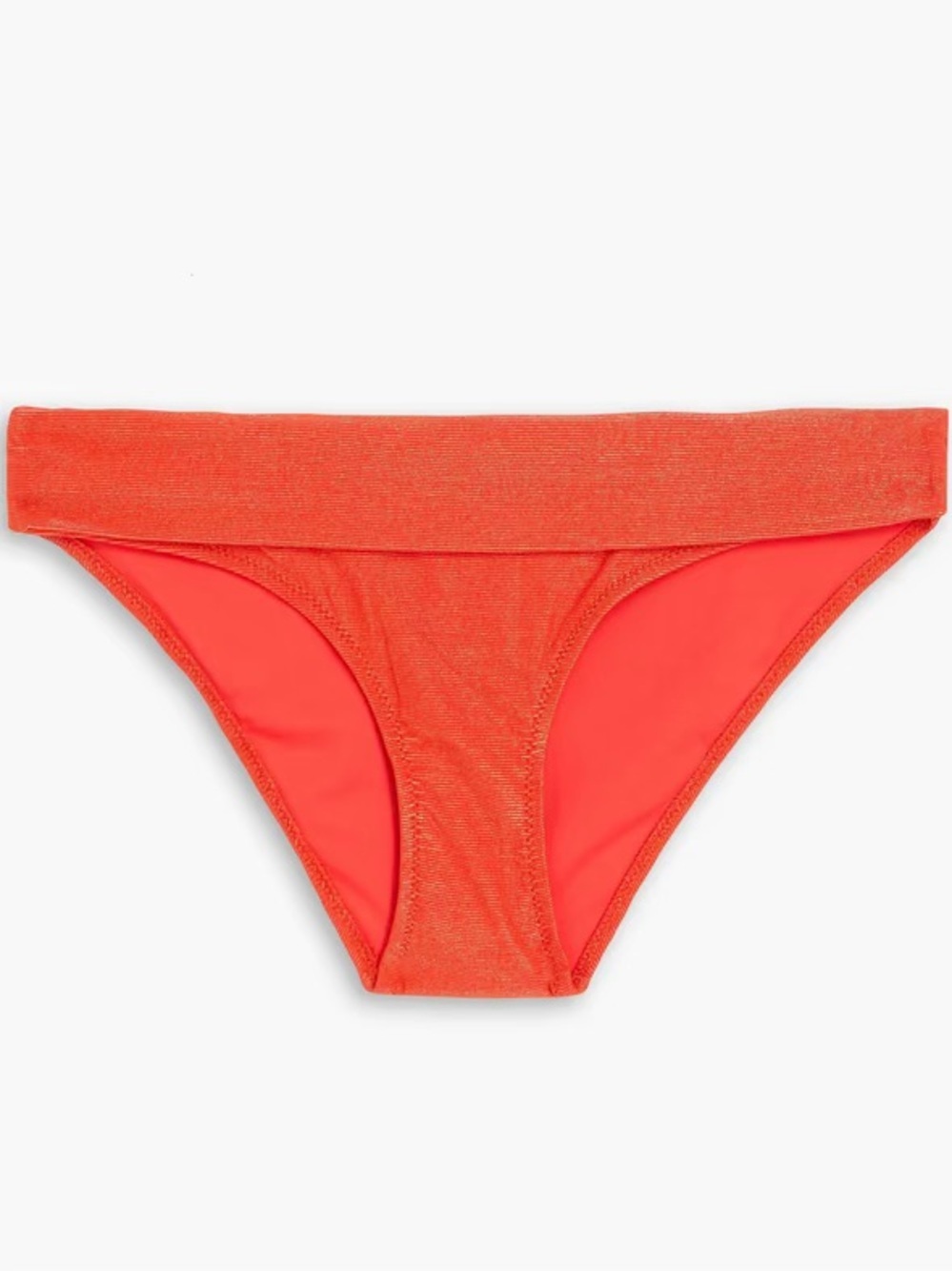 NWT Heidi Klein ‘Metallic Fold Over Bikini Briefs’ in “Tomato Red” Size Medium